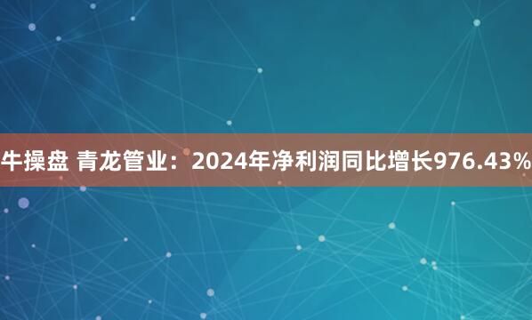 牛操盘 青龙管业：2024年净利润同比增长976.43%