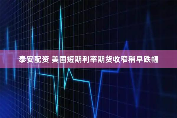 泰安配资 美国短期利率期货收窄稍早跌幅