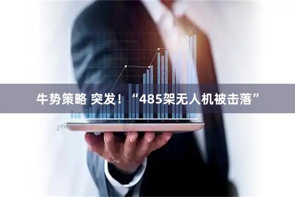 牛势策略 突发！“485架无人机被击落”