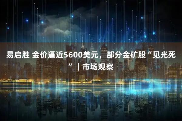 易启胜 金价逼近5600美元,部分金矿股“见光死”|市场观察